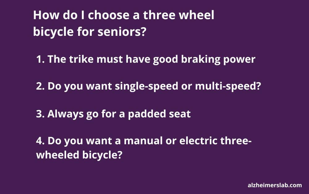 How do I choose a three wheel bicycle for seniors