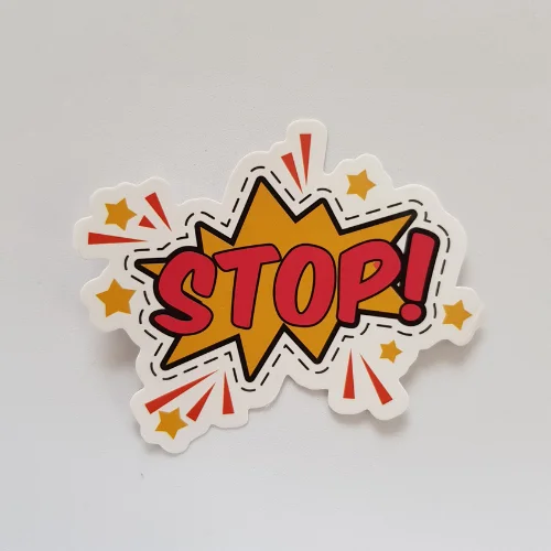 stop sticker sign