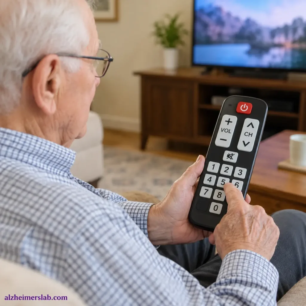 Grandpa’s Cozy TV Remote Moment