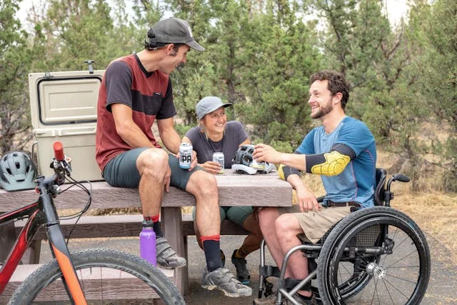 wheelchair user with his friends