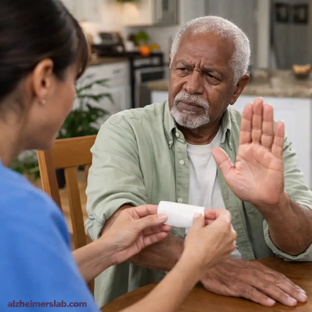 elder person dont like bandages