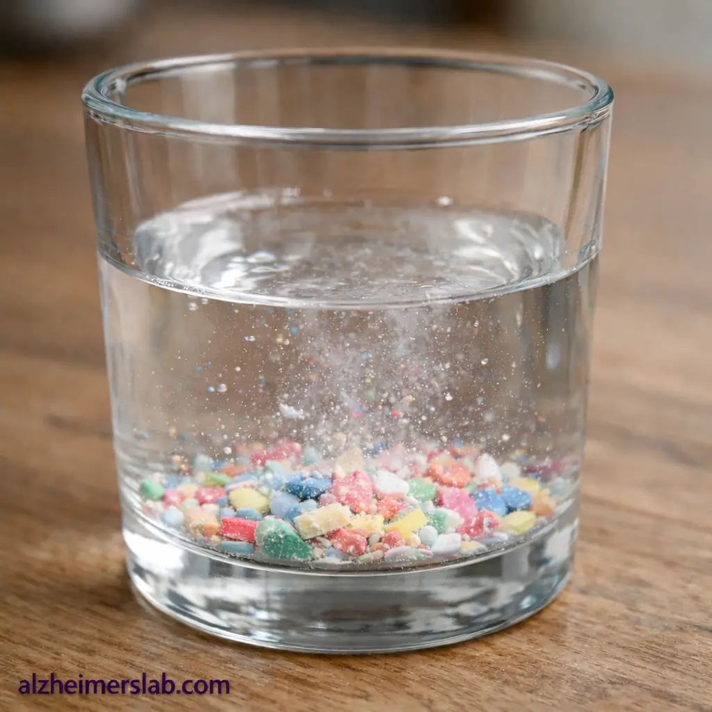 crushed pills in a glass