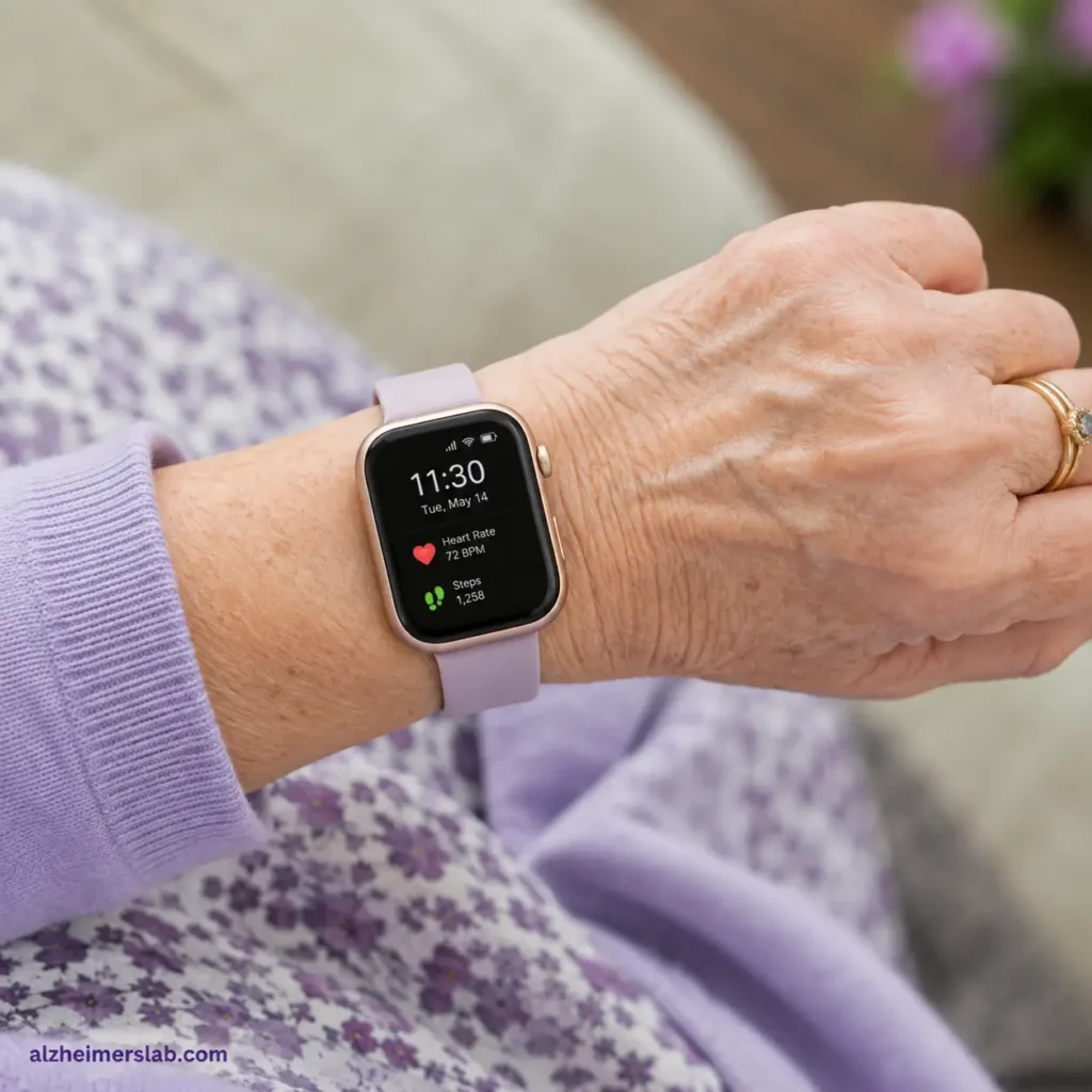Elderly Wrist with Rose-Gold Health Smartwatch